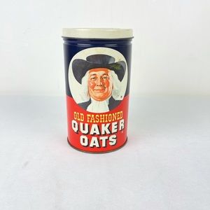 Vintage Old Fashioned Quaker Oats tin Can 1982